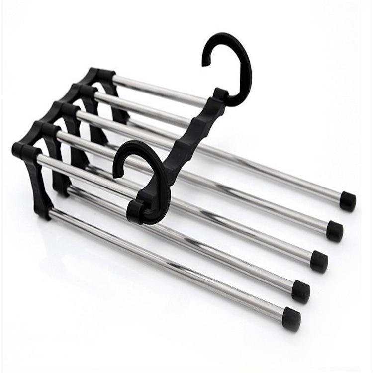 

Multifunctional Folding Trouser Rack with Non-Marking Clips for Wardrobe Storage