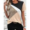 Camiseta con estampado 3D de rayas diagonales para mujer, camiseta informal de calle Harajuku, camisetas de cuello redondo para mujer, ropa de verano
