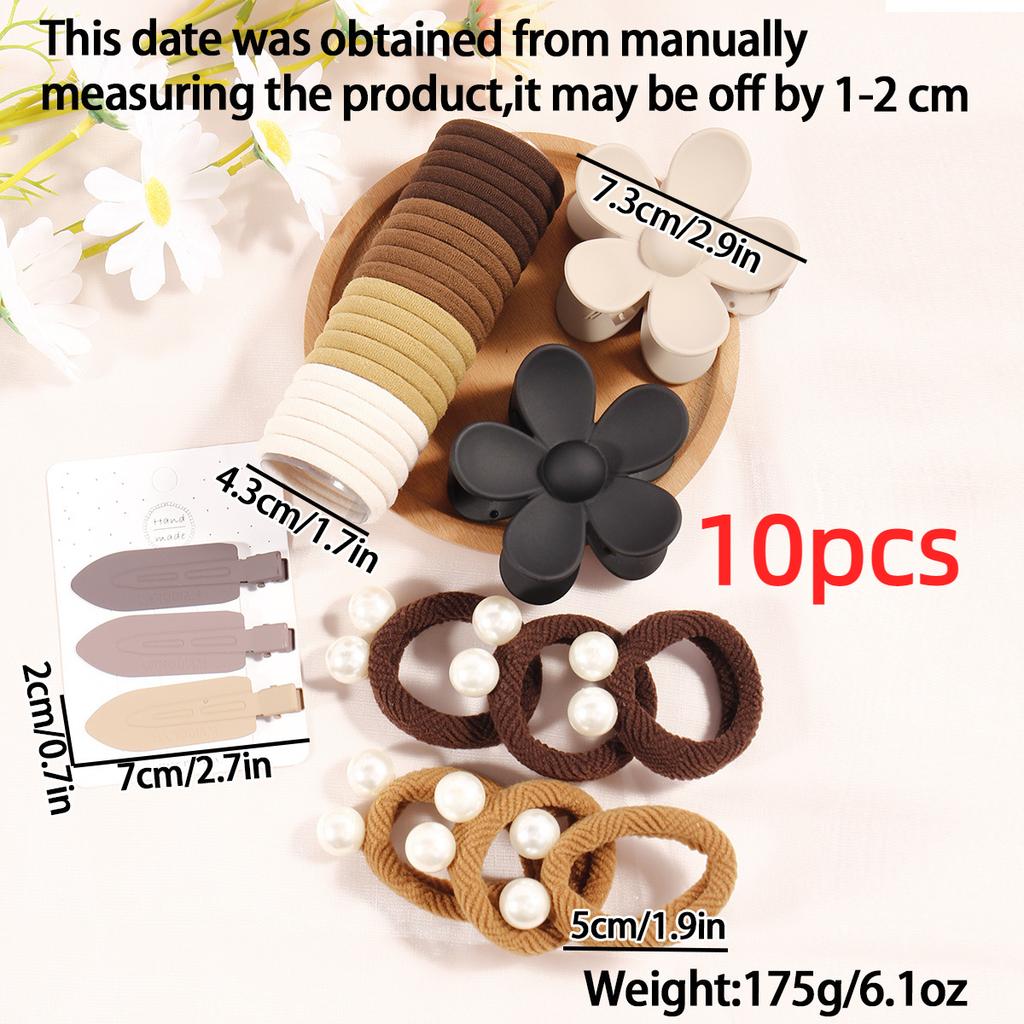 10PCS Black Coffee Large Hair Claws Elegant Acrylic Hair Clip Hairpins Barrette Crab Claw Clips Headwear For Women Girls Hair Accessories