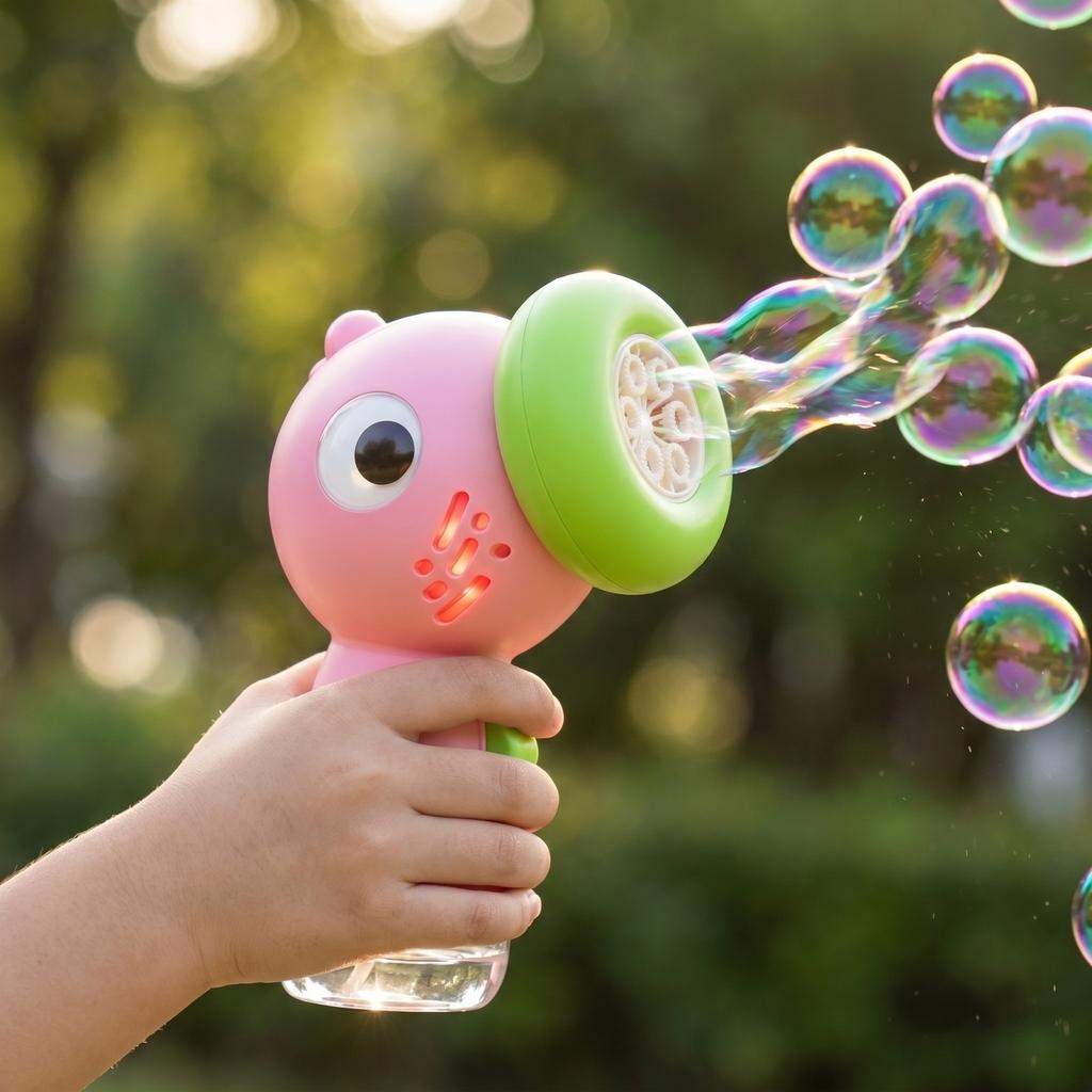 Machine Wand For Girls Boys Toy, Bubble Machine Maker Blower Toys With Light & Music, Toddler Outdoor Toys Bubble Solution (10ml)