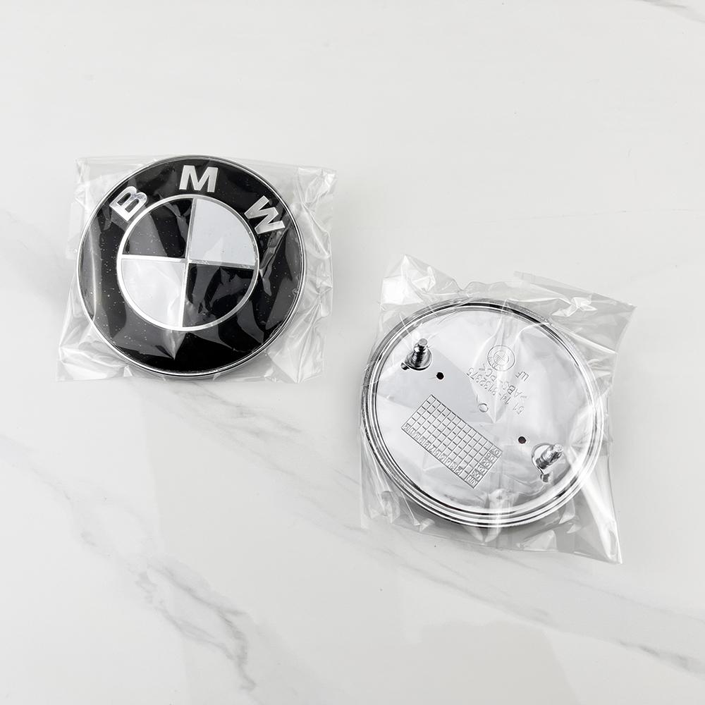 

2pcs 74mm 82mm Chrome Base front/rear boot badges hood trunk Emblem logo for Bmw E46 E39 E38 E90 E60 Z3 Z4 X3 X5 X6 Accessories 2pcs 74mm чорний білий колір