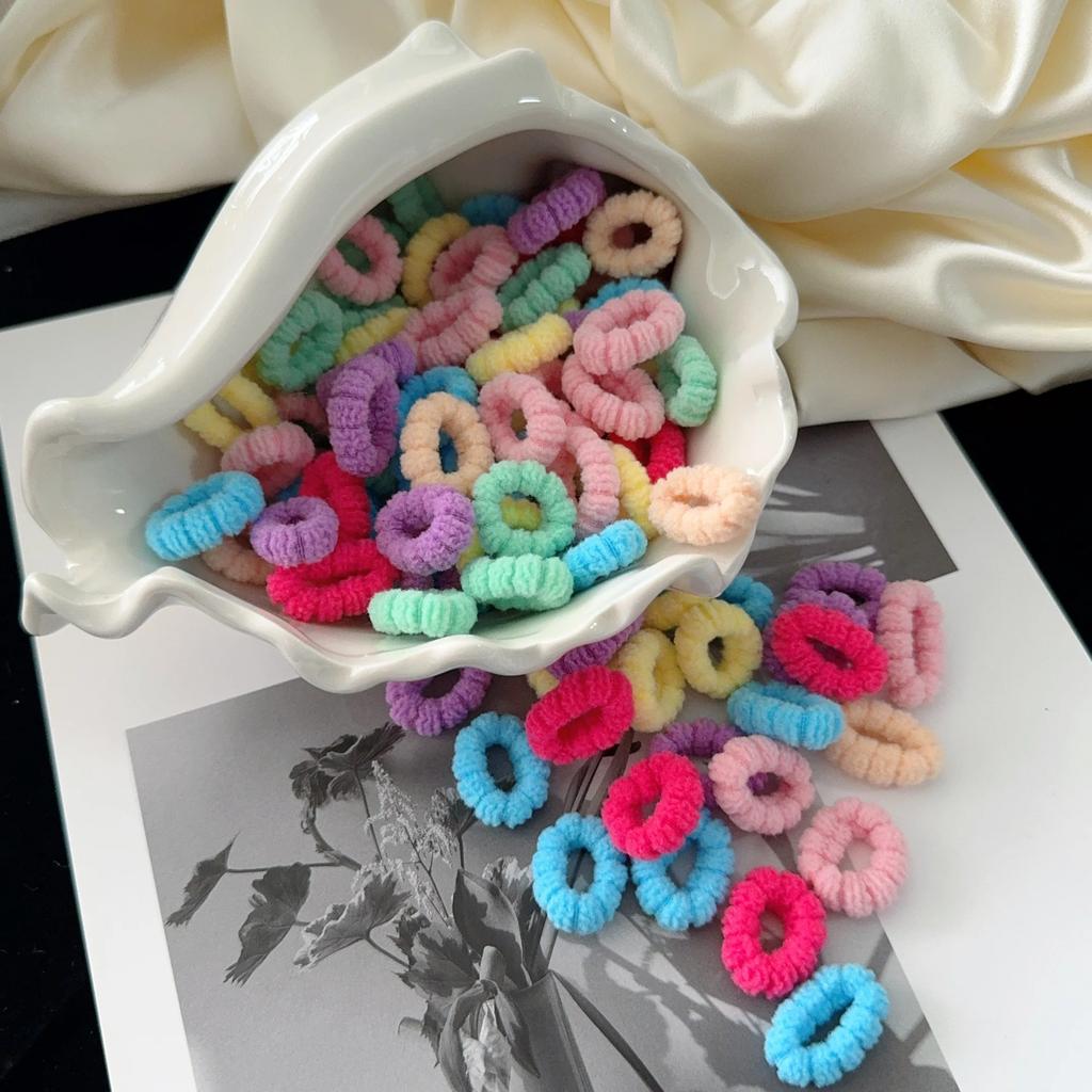 50 Stück/Los Bonbonfarbe Kinder Einfache Elastische Haarbänder Baby Mädchen Scrunchie Gummibänder Süße Kinder Haarschmuck
