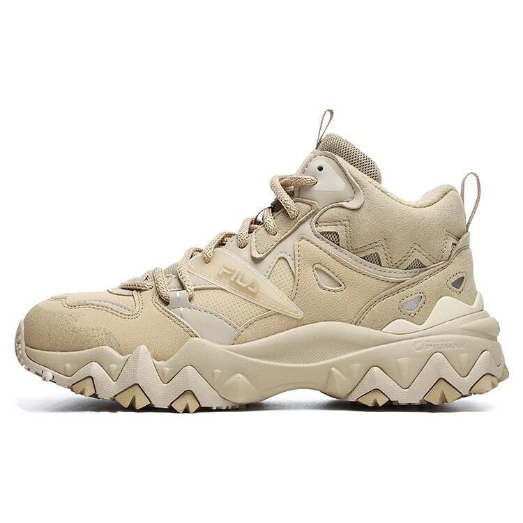 FILA Oakmont 2 Mid Fabric Synthetic Leather TPU Retro Thick Sole Casual Shoes Women sneaker Yellow Cement F12W242115FSC