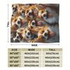 1pc Cozy Flannel Blanket with Joyful Corgi Faces - Soft, Warm Polyester Throw for Home Decor, Outdoor Activities, and Holiday