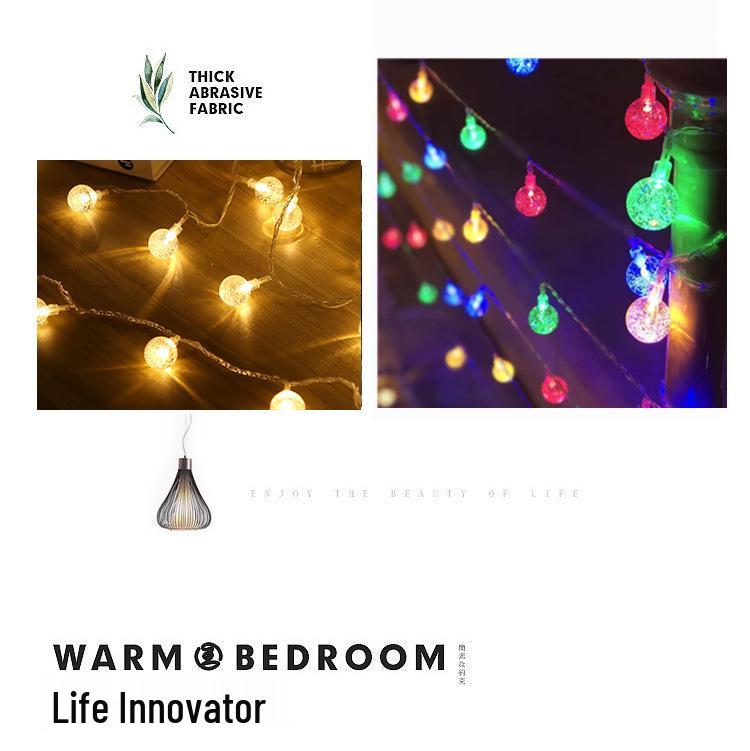 LED Bubble Ball String Lights - Transparent Crystal Round Balls for Christmas Tree and Festival Decor