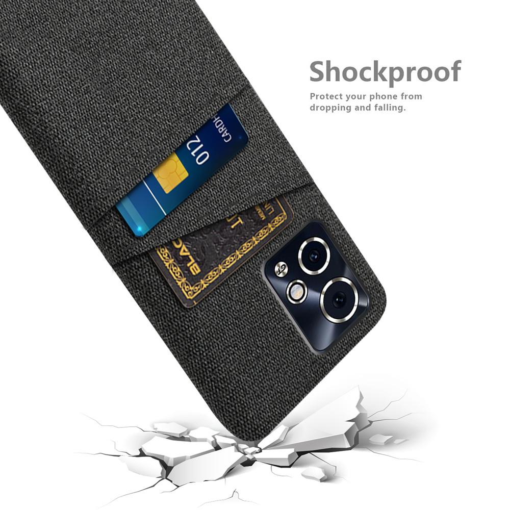 For Honor 90 GT 5G Case Cloth Texture PC Phone Cover with Dual Card Holder