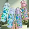 1PC Medical Cross Cute Pattern 750ml Color Plastic Sports Water Bottle Leakproof Flip Straw Lid Suitable for Sports Office Home Use