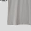 INCERUN Men Short Sleeve Stitching Casual Rib T-shirts Tops