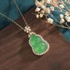 Aieryuan Ethnic Style Green Chalcedony Gourd Jade Pendant Necklace