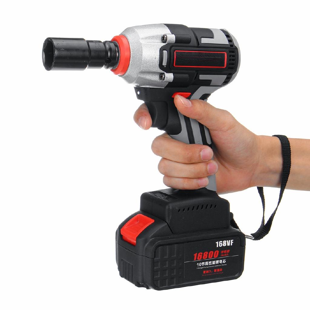 330Nm 168V 16800mAh Rechargeable Lithium Battery Brushless Cordless Electric Wrench Impact Driver Power Tool Household DIY Drill