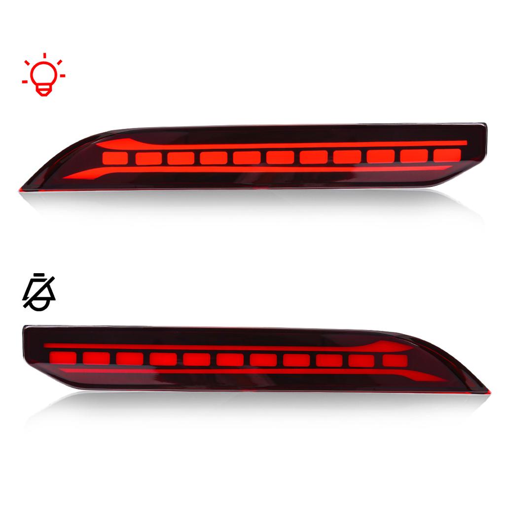 LED Heckstoßstangen-Reflektorleuchte für Jeep Grand Cherokee 2024 Bremslicht Dynamischer Blinker Rücklicht 12V