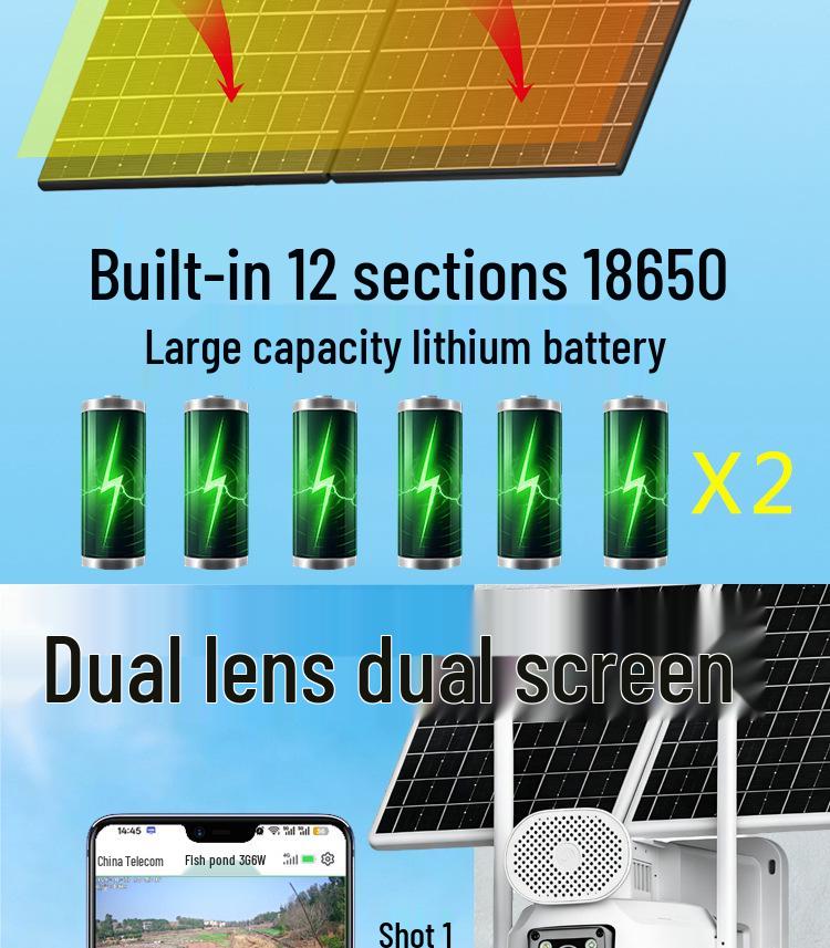 AOV4g Dual Lens Solar Camera with Dual Screen and 18x/36x Electric Zoom by HiEasy