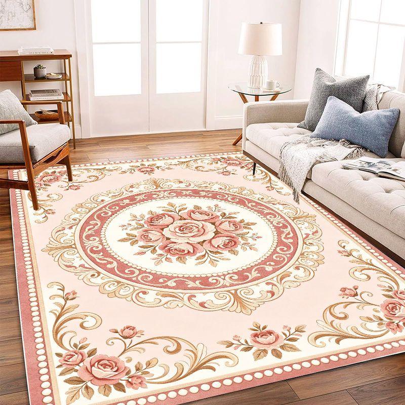 Retro Countryside Style Area Rug Non Slip Washable Floor Carpet for Living Room Bedroom Study Home Decor
