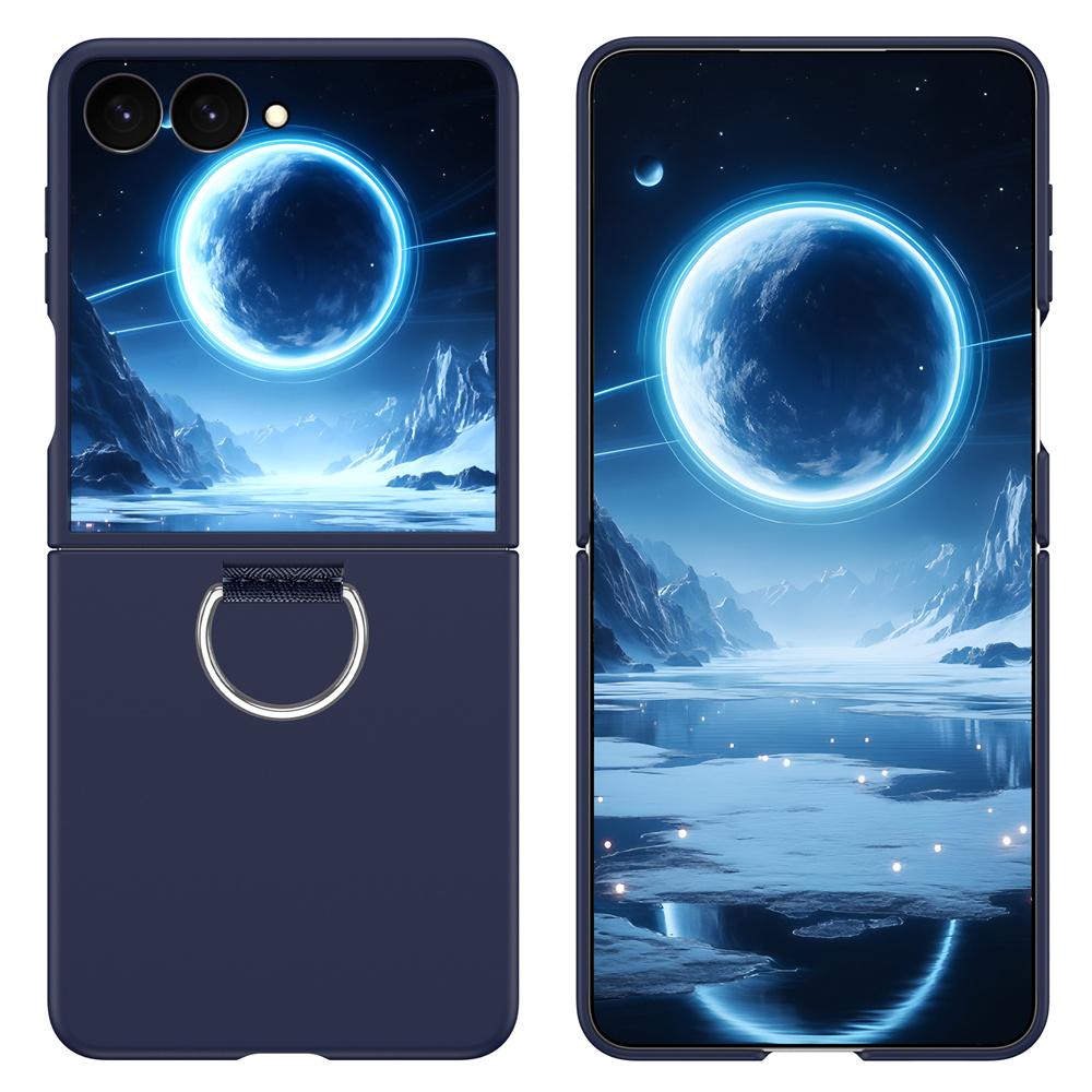 Hard PC Phone Case With Metal Ring Holder For Samsung Galaxy Z Flip 8 7 6 5 4 3 Flip7 FE Flip8 5G Shockproof Protective Cover