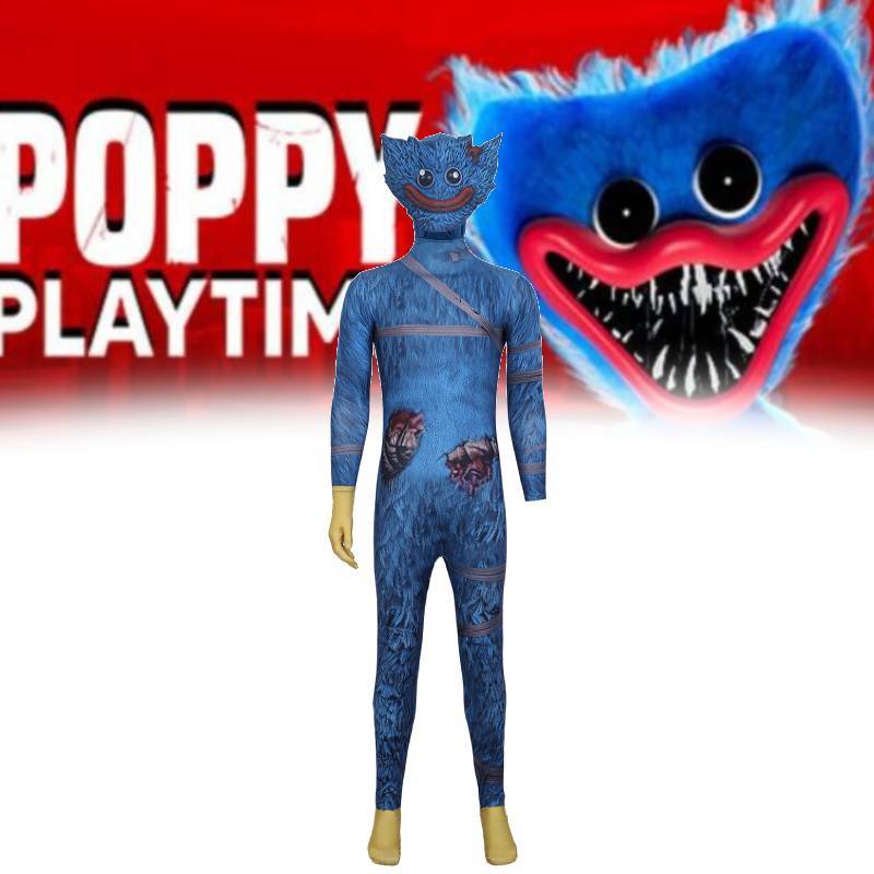 Tenue Cosplay Huggy Wuggy de Poppy Playtime en Matière Polyester pour Jeu Vidéo Anime Jeu de Rôle