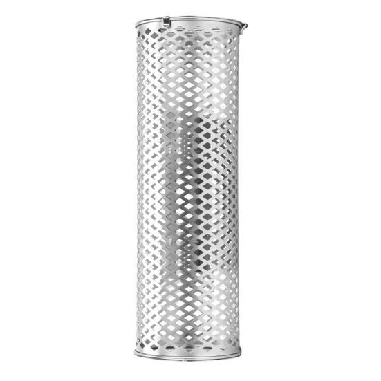 1/2 stk Grillbur i rustfritt stål med trehåndtak Lett å rengjøre Rullende grillkurv Jevn oppvarming Grillkurv