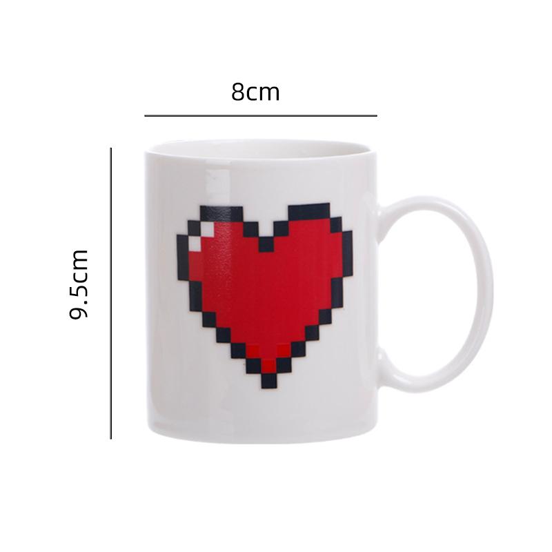 330ML Persikofärgad Färgförändrande Keramisk Kopp Nyhet Magisk Kopp Kreativ Design Kaffemugg Alla Hjärtans Dag Föredragen Gåva