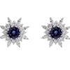 Exquisite Blue Zircon Snowflake Stud Earrings Fashion  Silver Needle Flower Earring for Women Christmas Festival Gift
