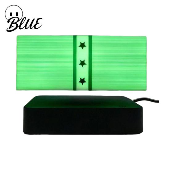 Neuartige schwebende Geschenklampe Geld magnetische Levitation Bargeld 360 Grad drehendes Schreibtischornament mit 3-Farben-/grünem Licht für Büro-Spielzimmer-Dekoration