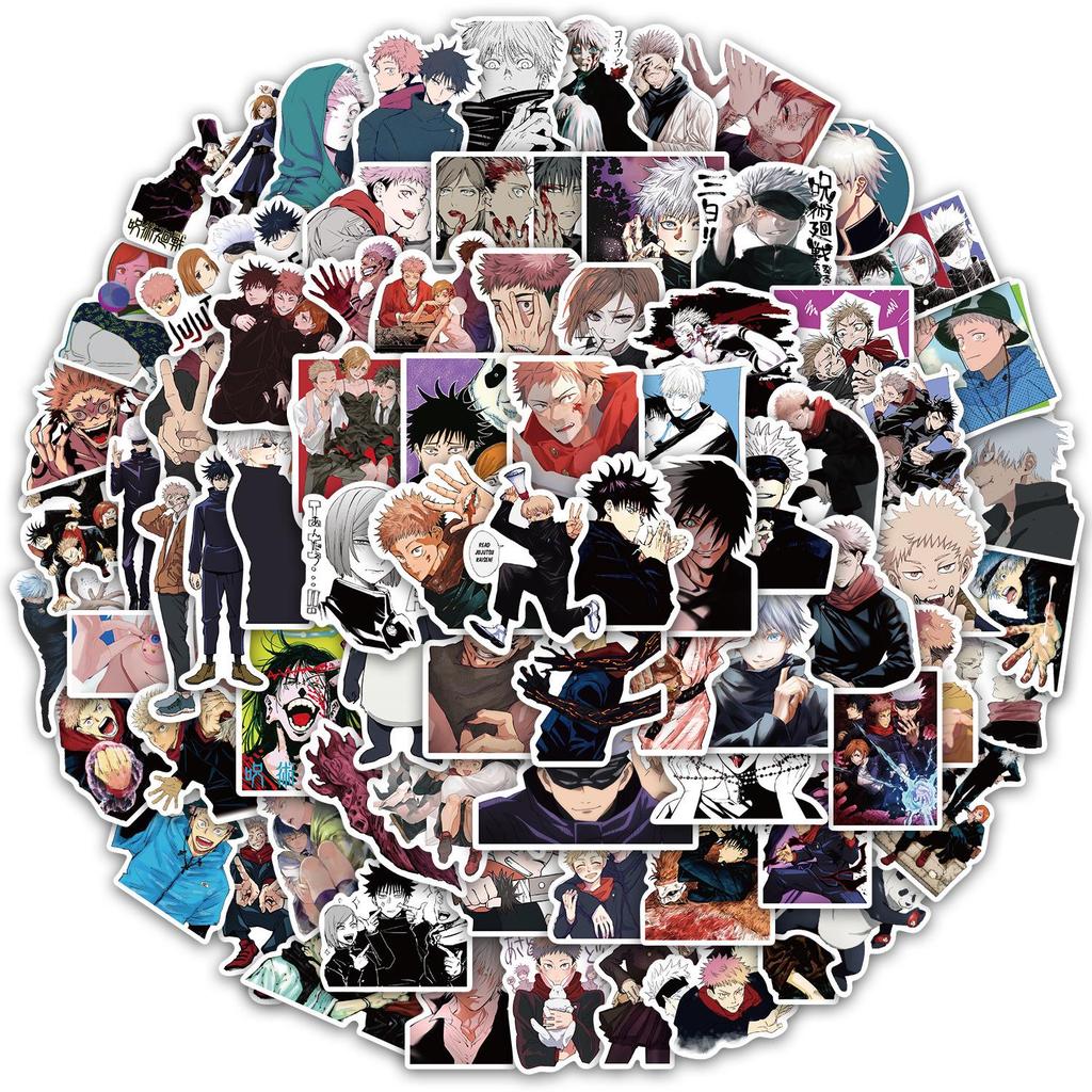 100 Jujutsu Kaisen Stickers Set: DIY Decor for Water Bottles, Phone Cases & Notebooks