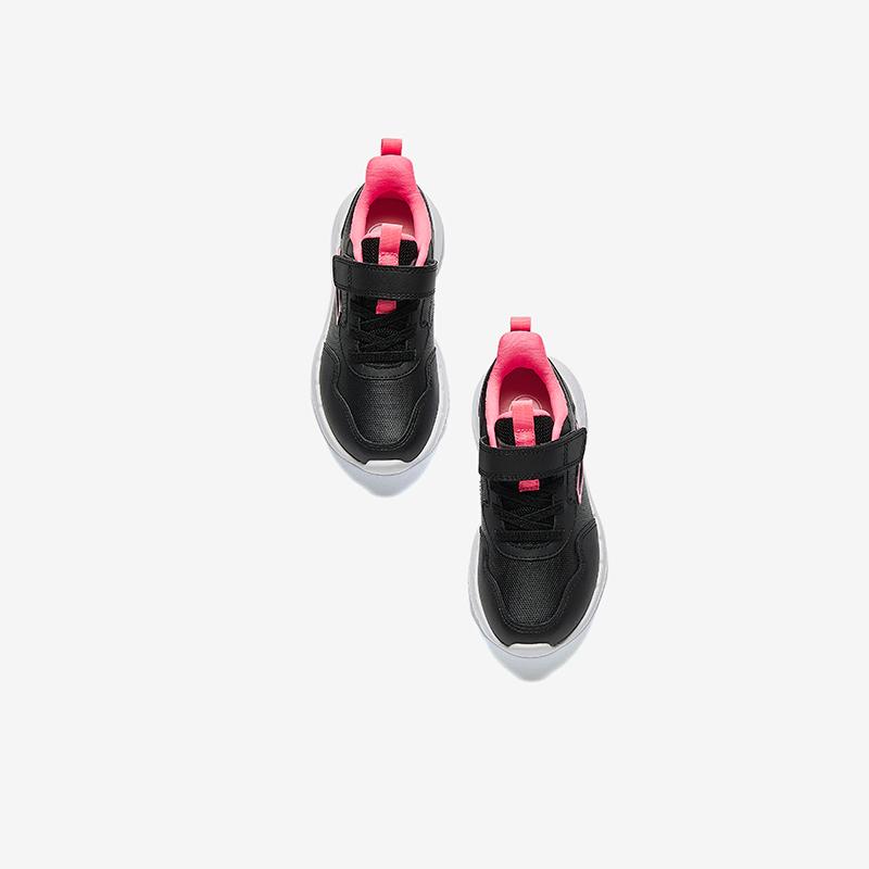 Anta Kids Vitality Synthetic Leather Simple Versatile Lightweight Shock Absorbing Low Top Running Shoes Kids Sneaker Black Pink A22439968-6