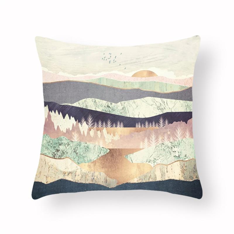 Abstract Sunrise Scenery Pillowcase Dormitory Decoration Office Living Room Sofa Home Pillowcase