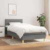 Maison Exclusive - Slatted Bed Base with Mattress Dark Grey 90x200 Cm Fabric