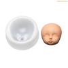 Molde de Rosto para Cabeça de Boneca K1AE, Moldes de Silicone para Cabeça de Bebê, Molde para Bolo Fondant Chá de Bebê, Sabão de Argila, Resina, Chocolate