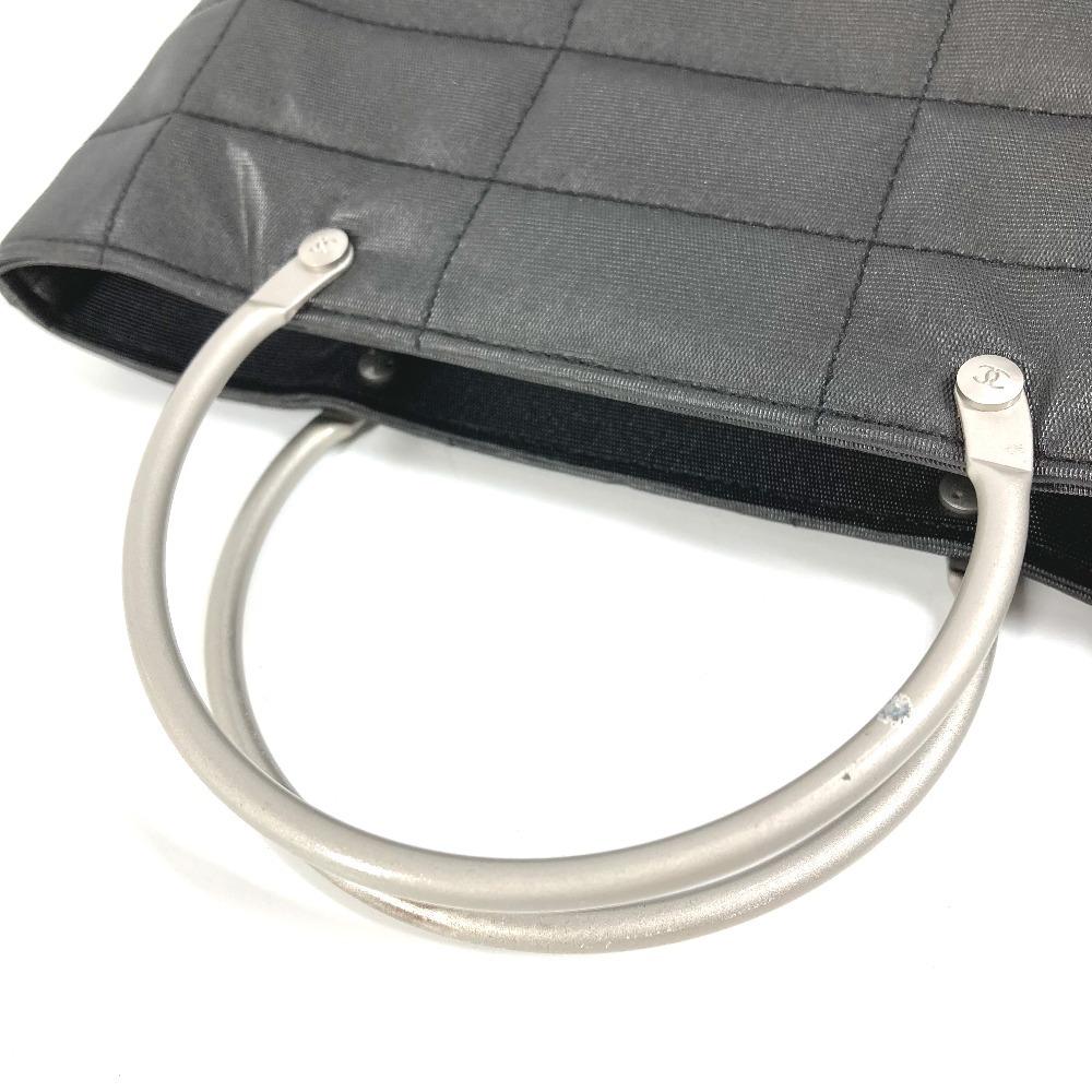 CHANEL Metal Handle Chocolate Bar Bag Tote Bag Hand Bag Nylon gray