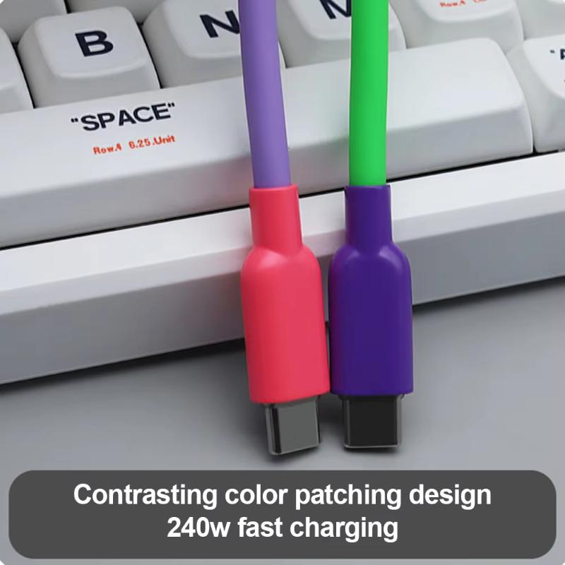 Cavo di Ricarica Rapida Usb C-C in Silicone Liquido da 240W per 17 16 15 Pro Max S26