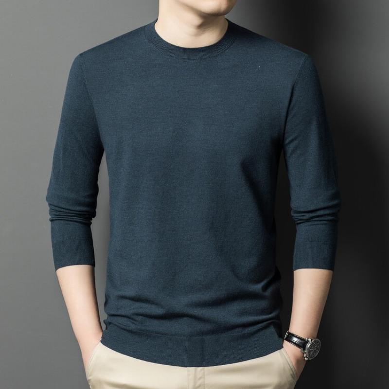Men S Long Sleeve Knit Sweater Wool Blend Casual Winter Warm Pullover