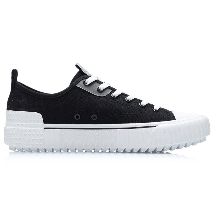 Disney X Li Ning Non-Slip Shock Absorbing Low-Top Skate Shoes Unisex Skate Shoes Black White AGCR177-2