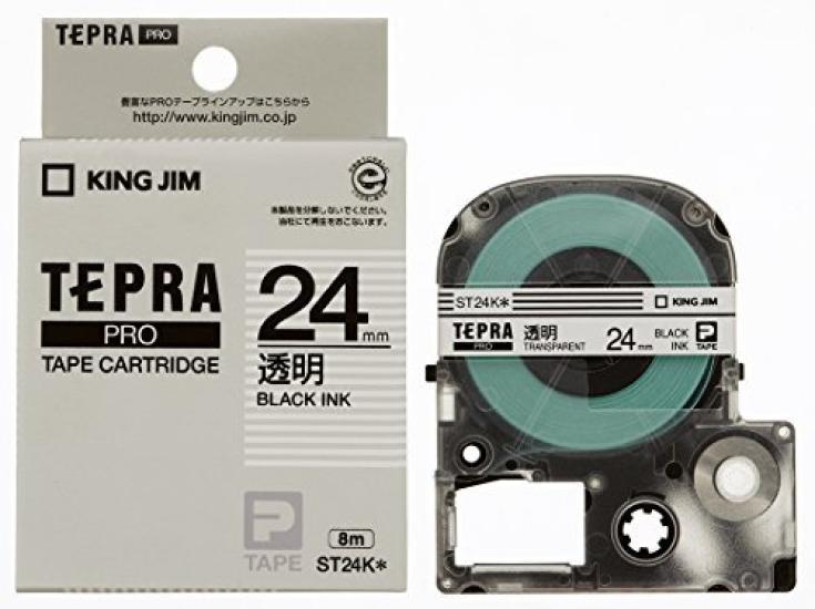 King Jim PRO Tape Cartridge with Clear 00020164 of Label, ST24K, (Pack 3)