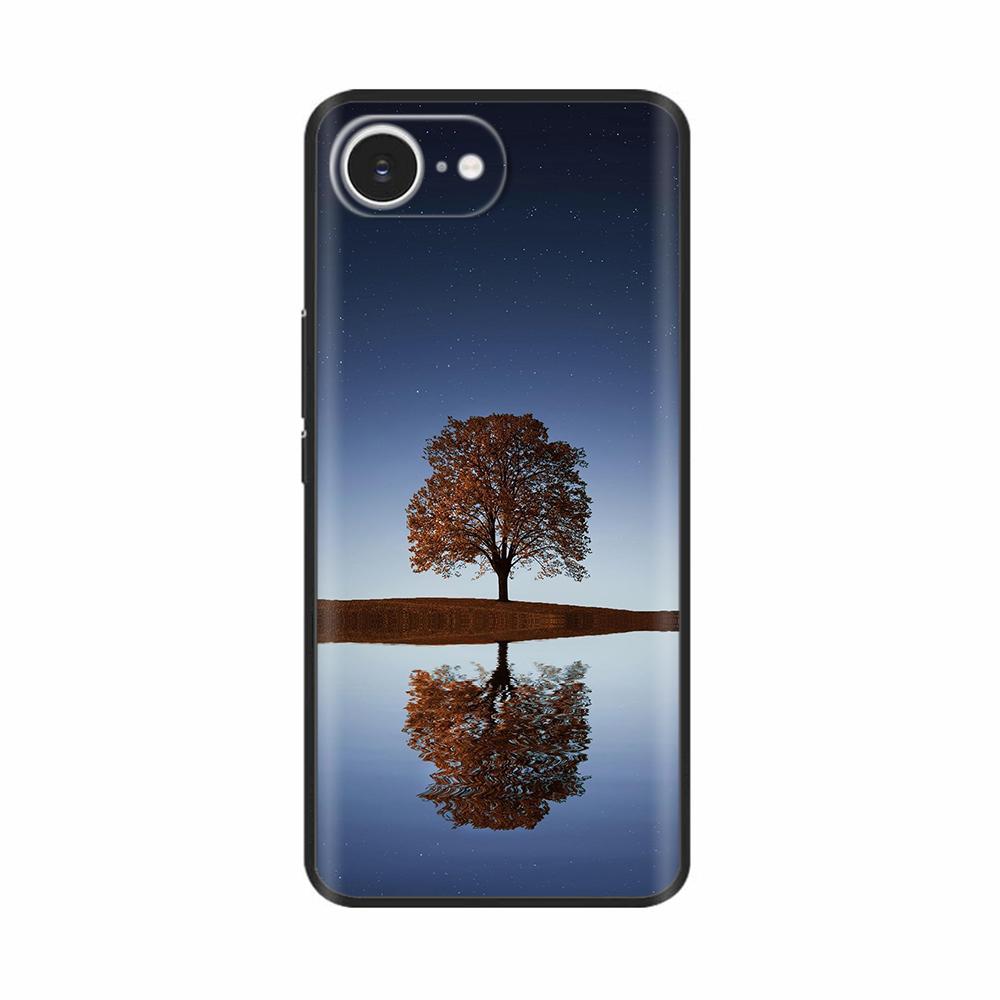 For iPhone 16E Case Fantasy Flower Black Phone Case For iPhone16E / iPhone SE 2025 Soft TPU Shockproof Back Cover Fundas Housing