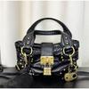 Vintage Rivet Handbag Fashi Brand Highend Y2k Style Motorcycle Bag Leopard Print High-quality Pu Shoulder Crossbody Bag Wallet