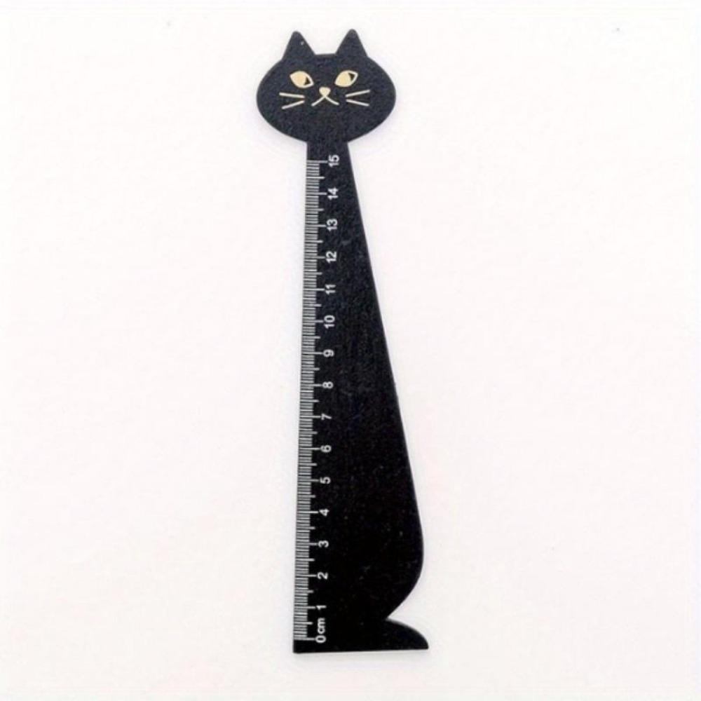 2Pcs 15cm Scale Ruler Creative Cartoon Ruler Cat Wooden Ruler Student Stationery Straight Ruler Office School Supplies