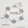 Light Luxury Fashion Stainless Steel Five Leaf Flower Adjustable Bracelet Vintage for Men Women Fashion Wrist Jewelry Clover