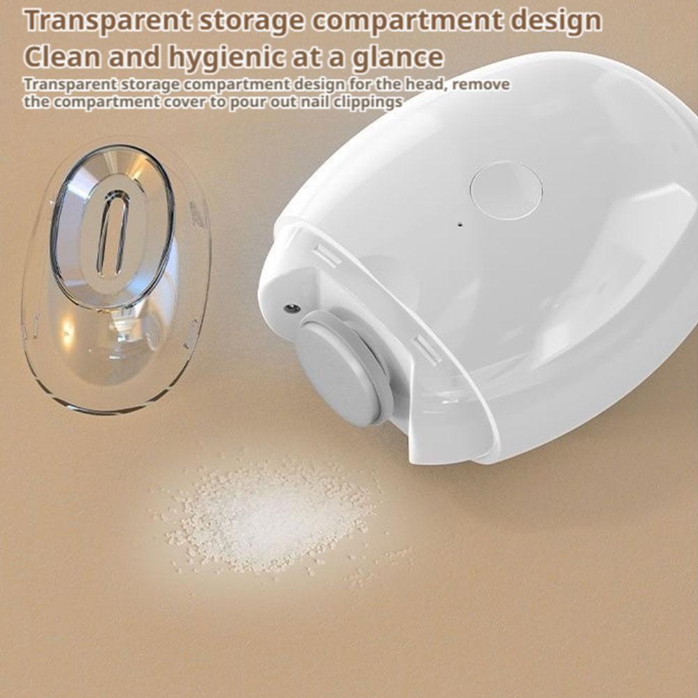 Pain-Free Electric Nail Trimmer Automatic Clipper With LED Light Grinding Head Rechargeable For Baby Adult Nail Care