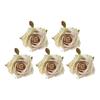5pcs White Roses Silk Artificial Flowers Heads for Wedding Home Cake Birthday Party Decoration Fake Scrapbook Wreath Accessories