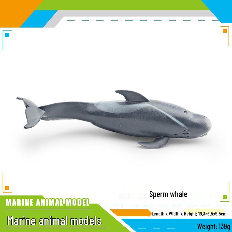 Модели морских животных: Синий Кит, Серый Кит, Пятнистый Дельфин, Кашалот, Косатка - Образовательная Игрушка