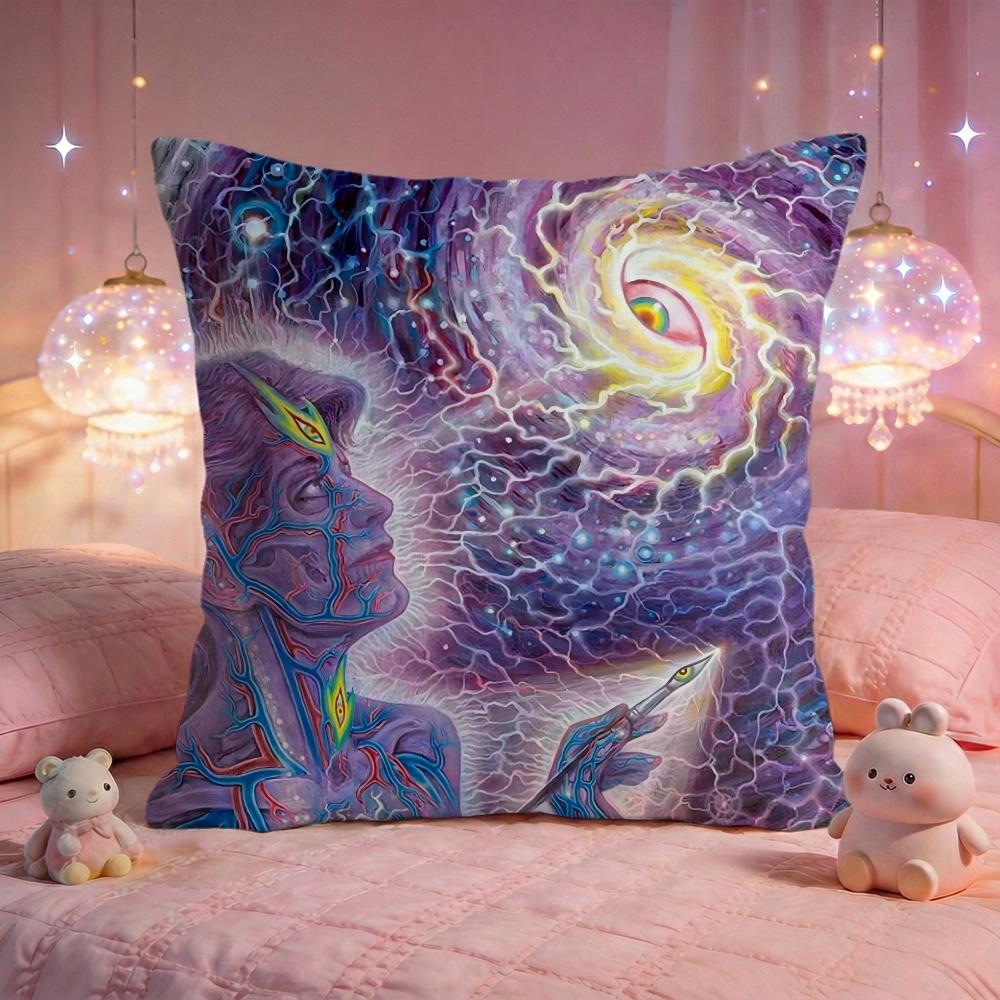 

AAlex GreyS Trippy Psychedelic Cushion Cover Premium Comfort Reversible Pillow Cove Two In One Design For Any Room Car Interior 30x30cm 12x12in