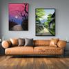 Japanese Style Forest Cherry Blossoms Snow Cat Landscape Art Poster Canvas Painting Wall Prints Picture Living Room Home Decor
