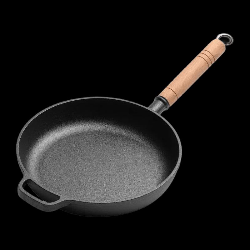 NHZHIW 25cm Uncoated Cast Iron Frying Pan