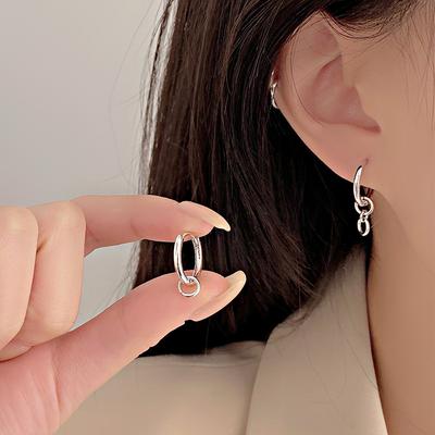 Circle Buckle Ear Buckle Niche Simple Simple Circle Earring Light Luxury Niche Design Earrings