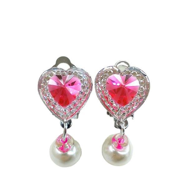 10 Colors Heart Shape Crystal Ear Clip Earrings for Children Kids Soft Cushion Invisible No Piercing