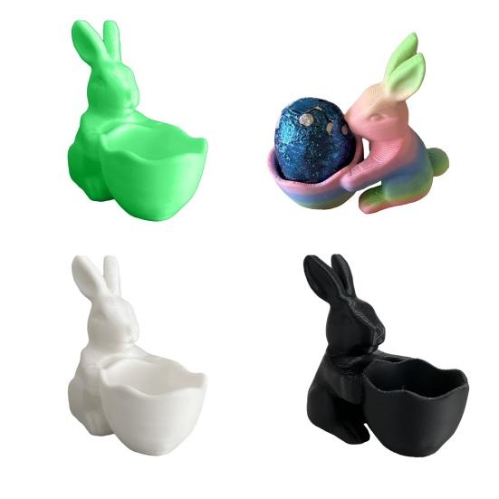 Великодній Зайчик Цукерниця 3D-друкований Кролик Тарілка для Закусок Декоративна Ваза для Десертів Горіхів для Великодньої Вечірки Настільний Декор для Дому