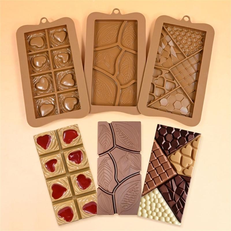Silicone Baking Molds Cocoa Pods/Heart/Puzzle Chocolate Molds Food Safe Baking Equipment For Kitchen Accessories