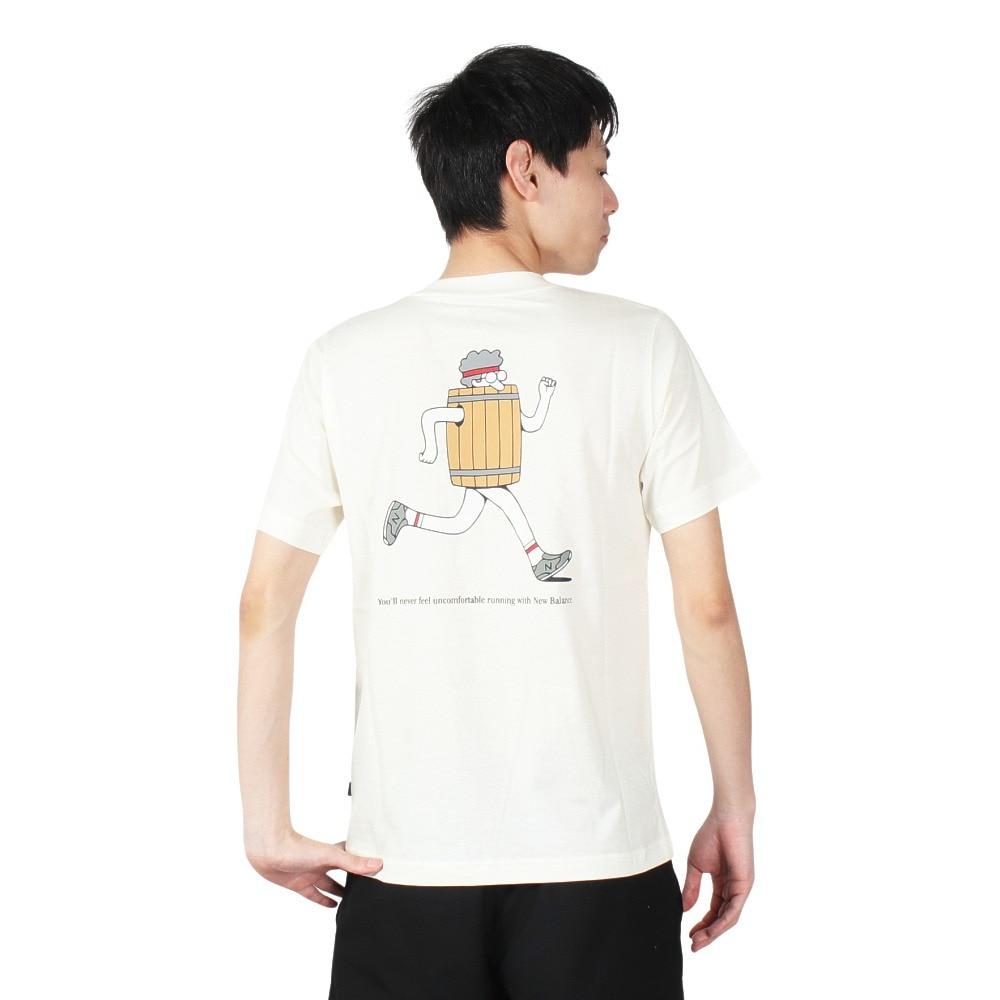New Balance Barrel Runner T Shirt Men's White MT41596S-ST