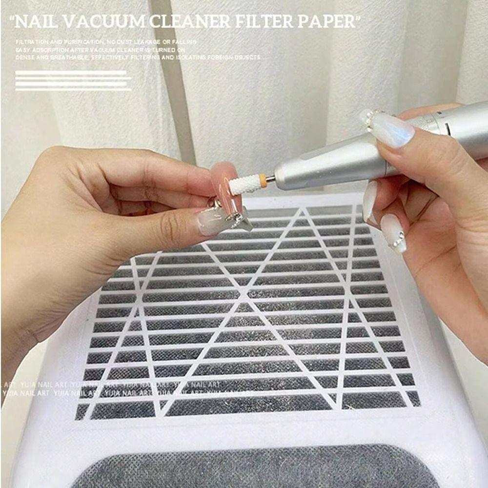 100 Pièces Papier Filtre Poussière Jetable Non Tissé Tampon Filtre Aspirateur à Ongles Machine à Manucure