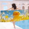 Gelbe Klassische Gummi-Ente Cartoon Mikrofaser Strandtuch Saugfähig Schnelltrocknend Weich Yoga Schwimmen Resort Bergsteigen Handtuch